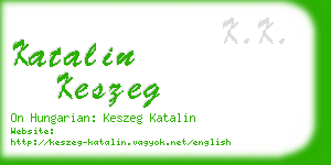 katalin keszeg business card